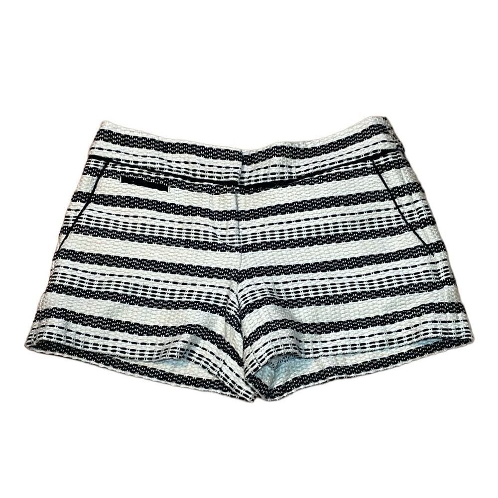 Ann Taylor Loft The Riviera Shorts, woven black cream, 0